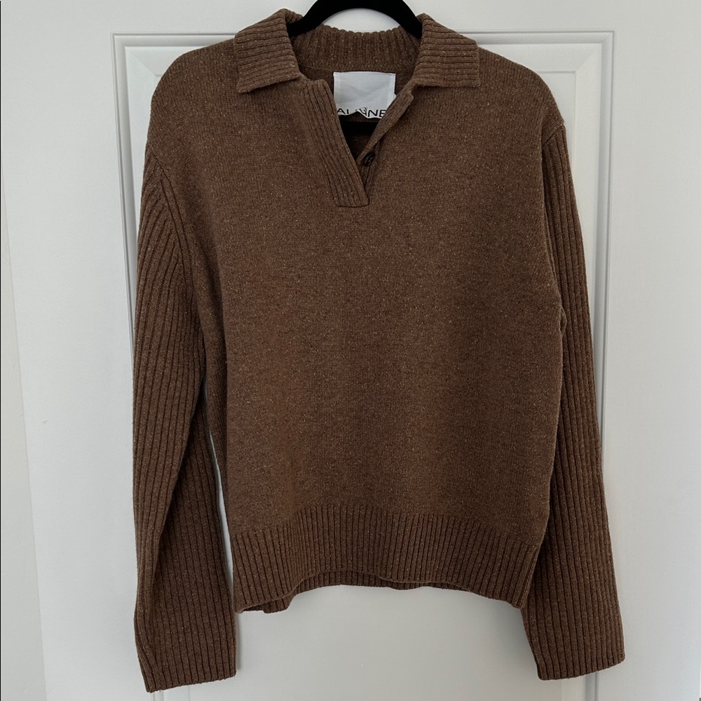 ALIGNE | Jill Merino Rugby Pullover in Sand Flec | Medium